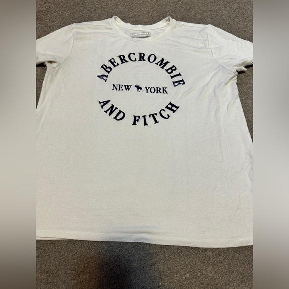 Rare Abercrombie & Fitch White T-Shirt Women’s Large New York Moose - Picture 3 of 9